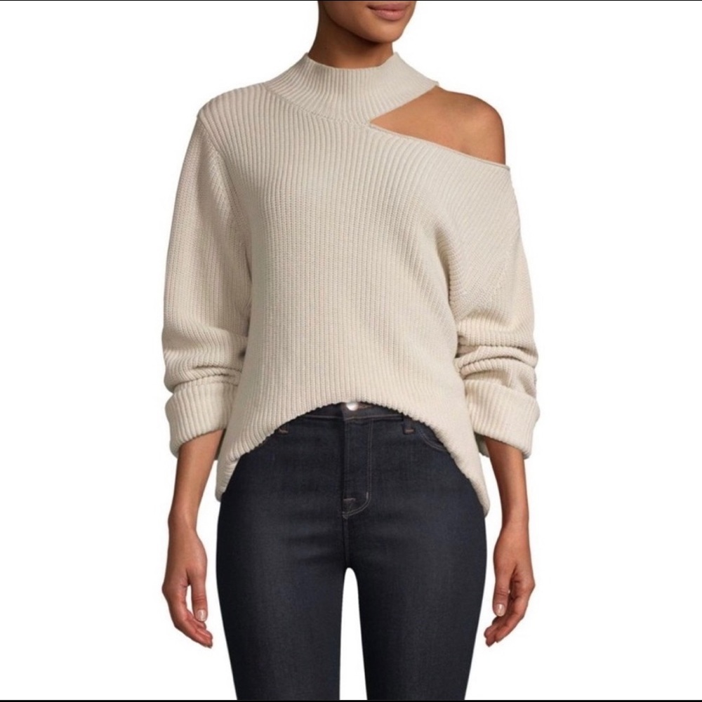 RtA Langley Cut Out Sweater Cream Small